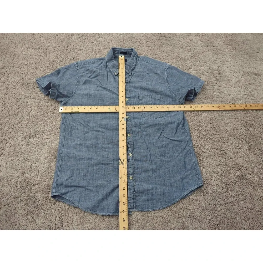 J Crew Button Down Shirt Mens Large Chambray‎ Slim Fit Casual